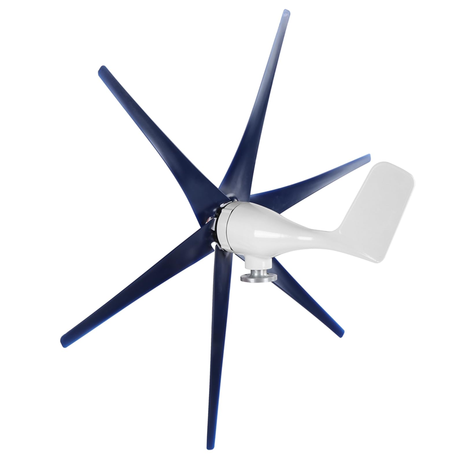 Mini generatore eolico 6 pale 200 W Alimentatori Alternatore trifase Generatore eolico portatile ad alta efficienza per campeggio all'aperto Uso domestico Lega di plastica Blu (24V)