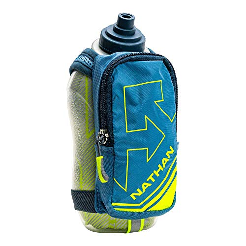 Nathan Speed Draw Plus Quick Grip Insulated Running Water Bottle with Zip Pocket