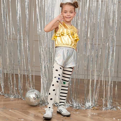 Image of Perfashion Girls Vest Metallic Half Zip Hoodie Sleeveless Leather Disco Jackets with Kangaroo Pocket 4-13Y