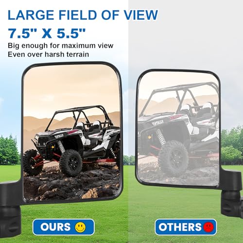 Image of Large Side Mirrors for Polaris General 1000 /4 1000 / XP 1000 / XP 4 1000, 2016-2024 Accessories