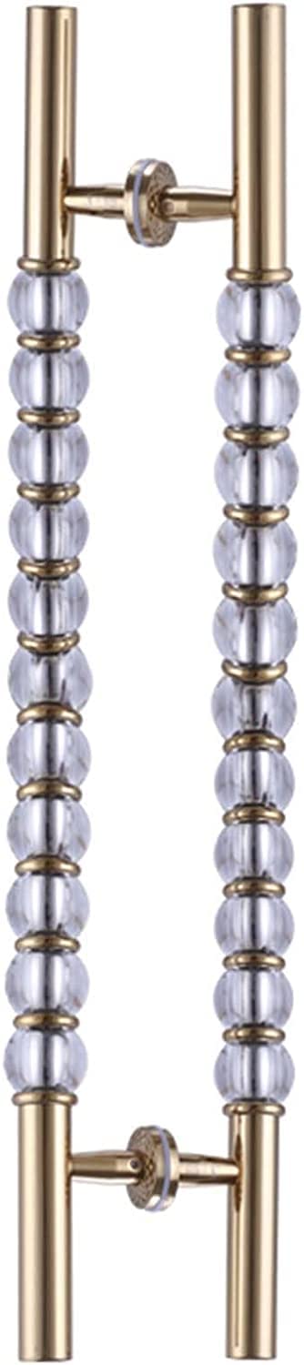 Poignée de porte de grange double face cristal moderne bois