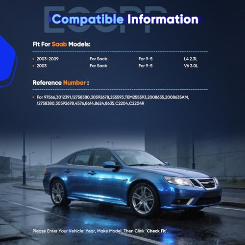 Image of ECCPP AC Compressor Direct Fit for Saab 9-5 L4 2.3L 2003-2009 | for Saab 9-5 V6 3.0L 2003 97566 Fast Cooling AC Compressor with Clutch Low Vibration Reduces Engine Load Fuel Efficient