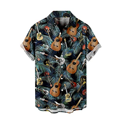 Hawaiian Shirt for Men Summer Short Sleeve Button Down Men's Beach Shirts Casual Floral Shirts Cotton
