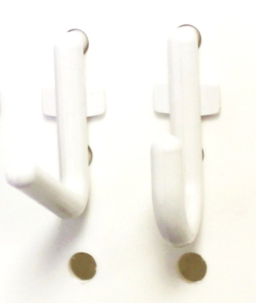 WallPeg Hook Kit - 100 Pegboard Hooks Tool Storage Garage Organizer Choice B/W (100, White)