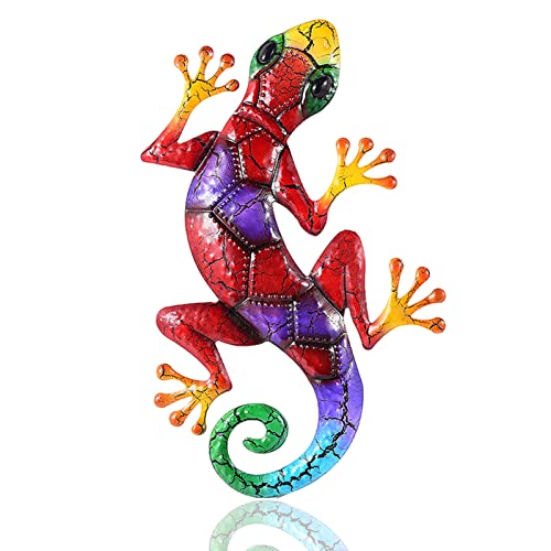 FONDUO Metall Gecko Wandkunst Dekorationen, Hängende Wanddekor...