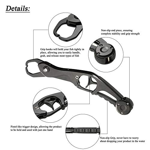 Garra de pesca, Andoer Alumínio Fish Lip Gripper Ferramenta Leve de Alumínio Fish Lip Clip Grampo Gr