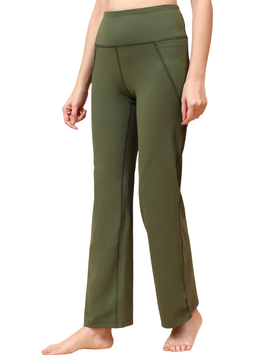 Yoga Flared Leggings for Women & Girls | Lightweight Pants & Gym Trousers | Stretchable Workout Sports Pants for Training, Exercise, Running & Fitness-image-46