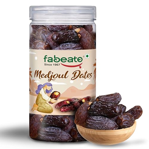 Image of Fabeato Jumbo Medjoul Dates 400g |100% Natural, No Additives, Khajur, Khajoor, Dry Dates, Healthy Snack, Rich in Fiber,Potassium, Antioxidants & Essential Nutrients (Medjool)