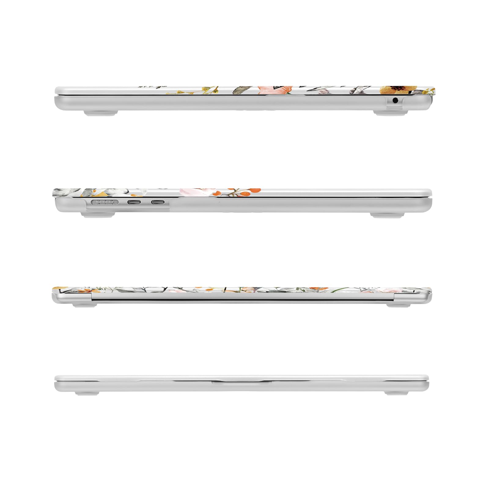MOSISO Coque Compatible avec MacBook Air 15 Pouces M5 M4 M3 M2 2026-2023 A3448 A3241 A3114 A2941 Chip avec Touch ID,Plastique Fleurs de Jardin Coque Rigide&Clavier&Protecteur d'écran,Transparent