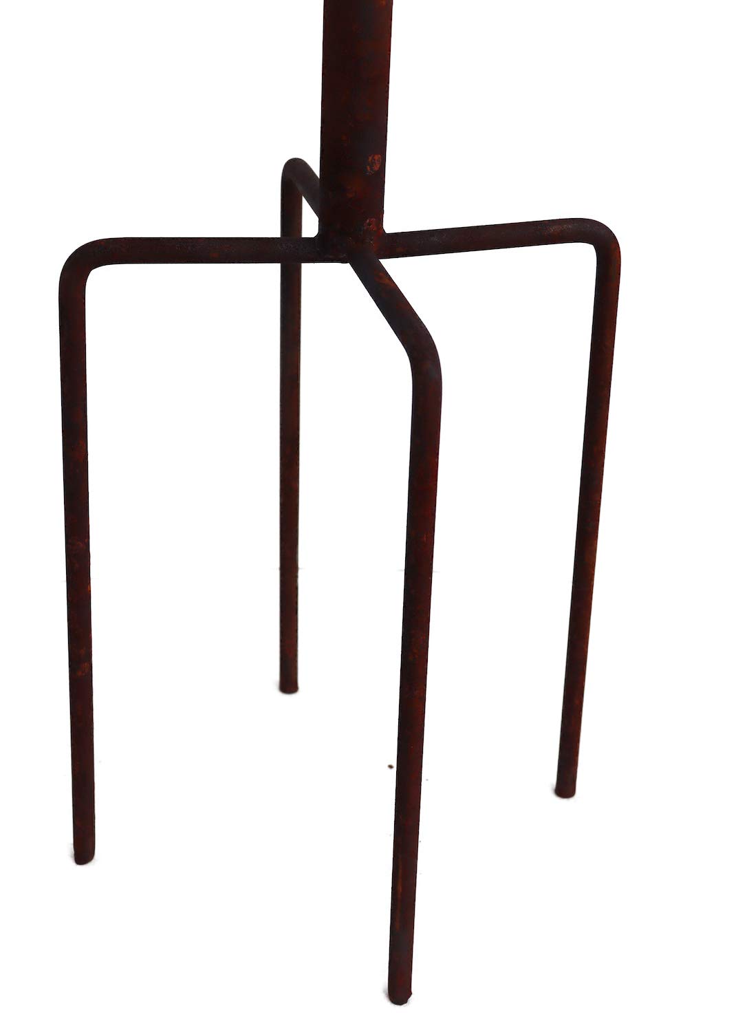 Hirsch Terracotta Gartenstecktisch stabil und massiv Deko Tisch aus Metall in Naturrost, Tisch Blumenhocker Beistelltisch (Ø:41cm Höhe:72cm)