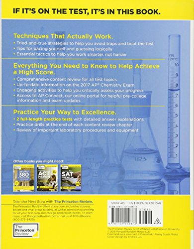Cracking the AP Chemistry Exam, 2017 Edition: Proven Techniques to Help You Score a 5 (College Test Preparation)