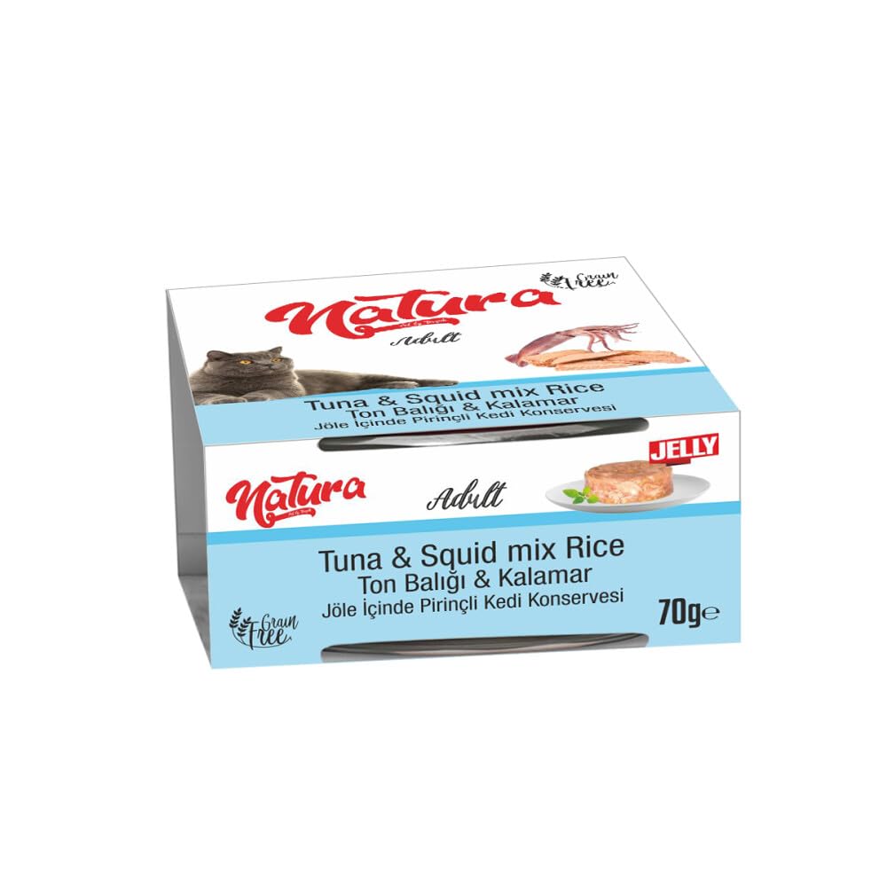 Natura Adult Tahılsız Ton Balık Ve Kalamarlı Yetişkin Kedi Konservesi 70 Gr