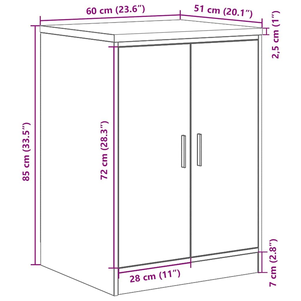 vidaXL Armadietto da Garage Bianco 60x51x85 cm Legno Massello di Pino