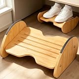 Reposapiés ergonómico de madera para debajo del escritorio - Taburete de oficina con 3 alturas ajustables y superficie antideslizante - Mejora la postura y la circulación en la oficina y el hogar