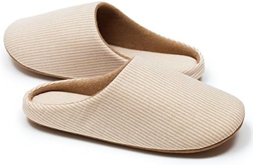 RelaxedFoot Slippers | Organic Cotton & Memory Foam | 1 Pair with Storage Bag (X-Large, Beige)