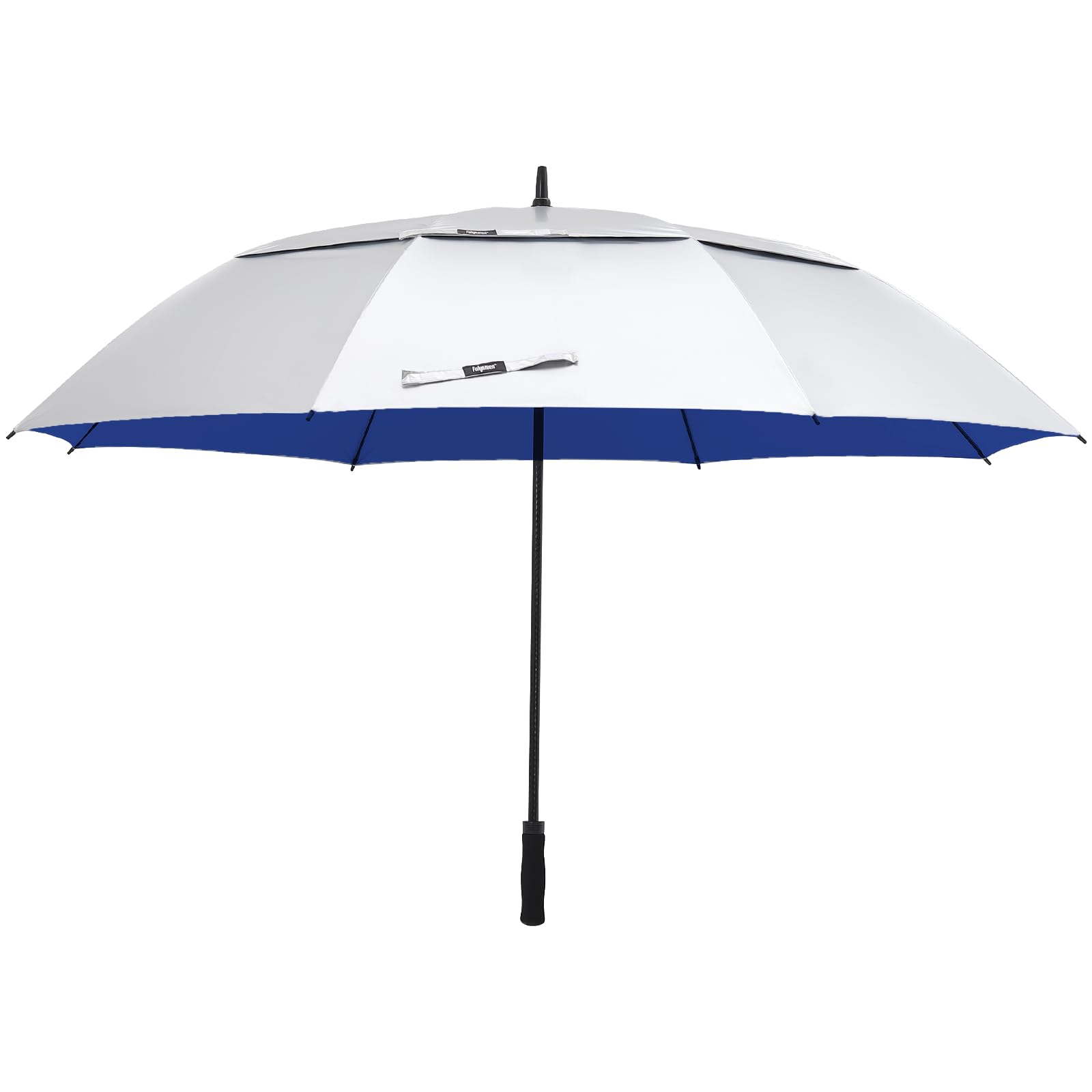 Fulynmen 72 Inch Large UV Umbrellas For Sun Protection UPF50+ Sun Golf Umbrella UV Protection Cooling Windproof Vented Double Canopy Extra Huge Big Size (Silver-Blue)
