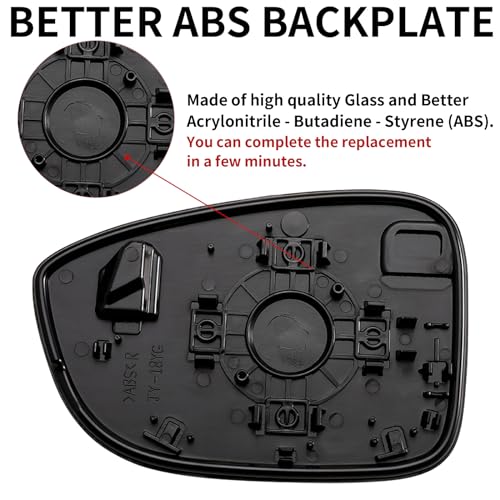 Image of Passenger Side Mirror Replacement for Honda Accord 2018 2019 2020 2021 2022 -Rear View Mirrors Glass, Right Side Mirror Glass