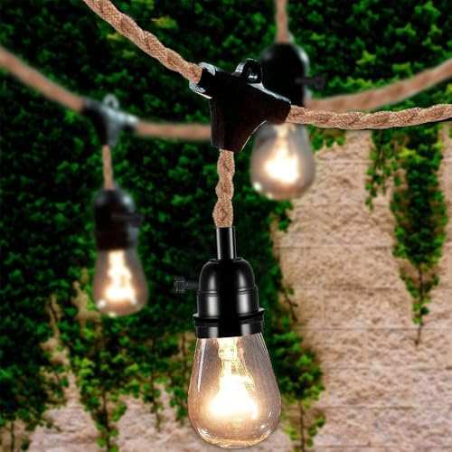 FRIDEKO HOME Pendelleuchte mit Stecker,3 Flammige Lampenfassung E27 mit Kabel,Vintage Lampenkabel mit Schalter mit 8,8M Hanfseil Plug,DIY Hängelampe für Esszimmer Schlafzimmer - Ohne Glühbirne