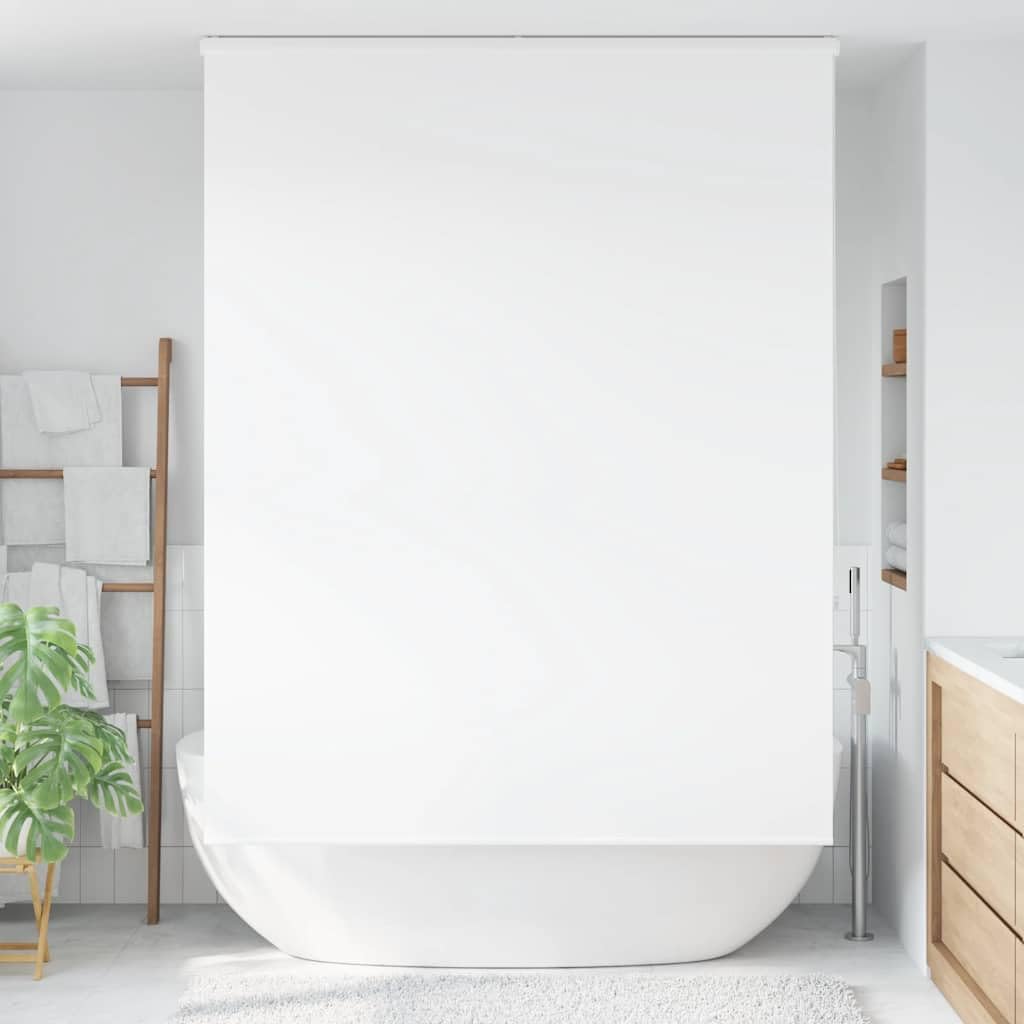 Store Enrouleur de Douche avec Cassette Largeur du Tissu 146 cm Décorations Blanc,4015061