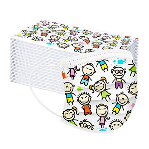 100PCS Kids Disposable Face Protective Equipment Comfy Breathable 3 Ply Cute Butterfly Mouth Covering for School, B – 100 Pieces, One Size