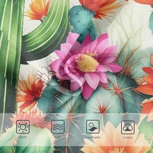 Stylish Girls Underwear Toddlers 2t Cotton Cute Panties Girl Vibrant Green Cacti Succulents Floral Underpants Briefs3