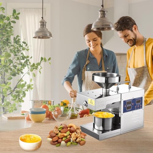 Oil Maker Machine,Automatic Home Oil Press Extractor - Temperature Control 122?-662? Hot Press Oil Expeller for Flaxseeds, Rapeseed