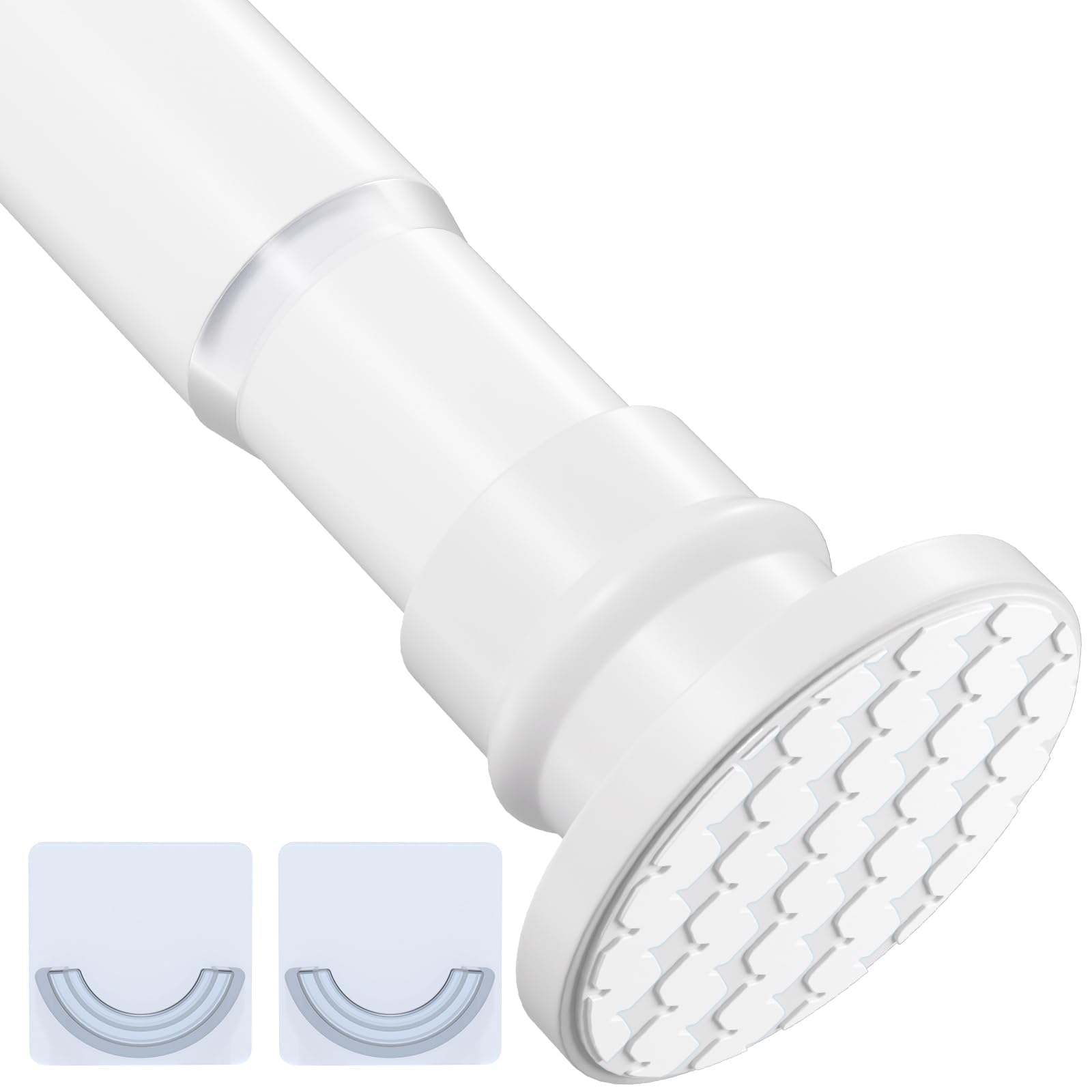 Small Shower Rod 18-32 Inches Short Adjustable Tension Shower Curtain Rod No Drilling White Spring Tension Rod Non-Slip,Stainless Steel