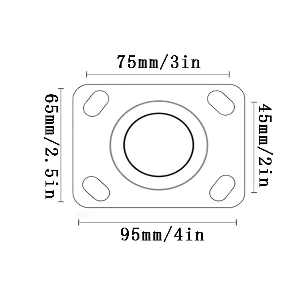 Juego de 4 Ruedas giratorias Poliuretano Alta Resistencia | Ruedas silenciosas con ruedas con rodamientos de bolas dobles for pisos de bancos de trabajo(125mmDirectional x2+Brake x2)