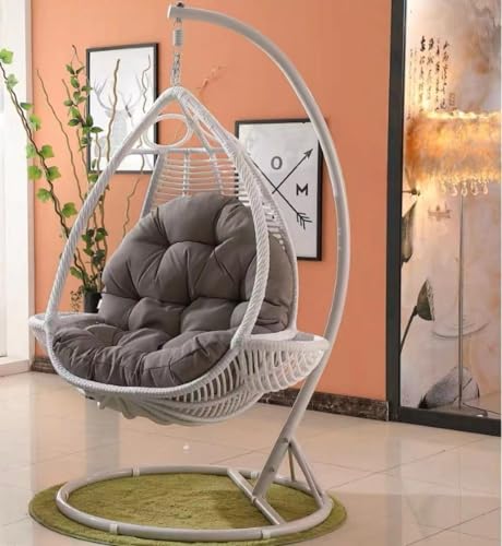 Cojín colgante para silla de columpio, grande, grueso, para muebles de jardín e interiores, lavable, cojín redondo para silla de columpio (solo cojín)