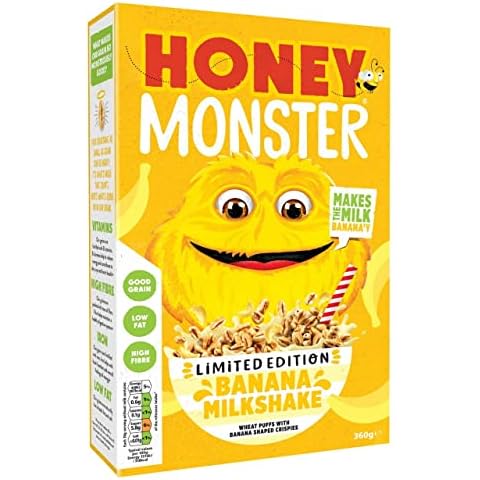 Honey Monster Banana Milkshake Wheat Puffs 360g Cover