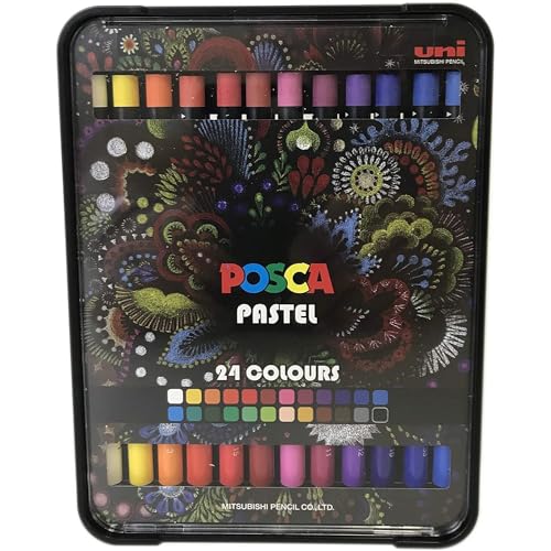 POSCA Bâtonnets de Pastel Coffret de 24 Couleurs Tendres pour le Dessin Sur-Mesure