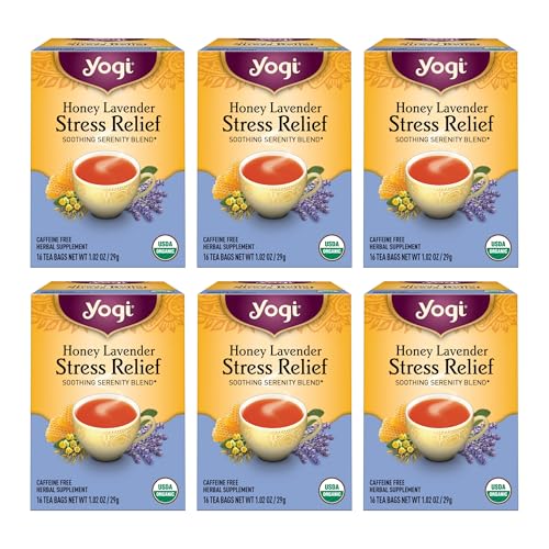 Yogi Tea Honey Lavender Stress Relief Tea - 16 Tea Bags per Pack ...