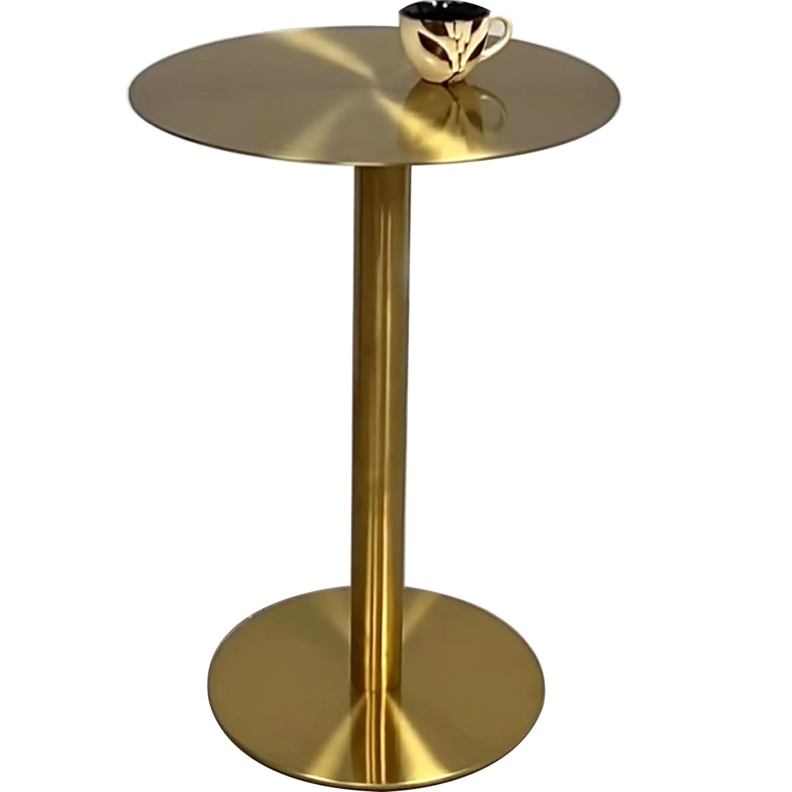 Runder Beistelltisch Goldener Couchtisch, Edelstahl-Bartisch Cocktail-Bistrotisch Esstisch für Küche Wohnzimmer Schlafzimmer Balkon (Size : 60x60x75cm)