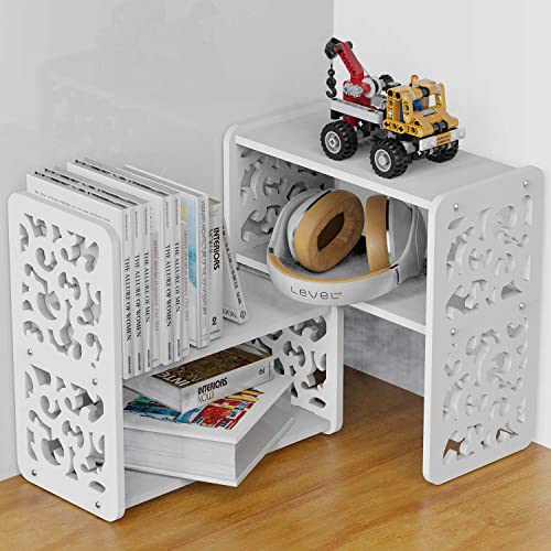 Azuki Small Bookshelf For Desktop Storage, Mini Cute Office Desk Shelves White Versatility Organizers For Women, Kids #TOP4