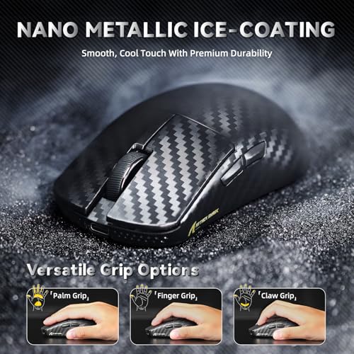 Image of ATTACK SHARK R11 Ultra 8K Carbon Fiber Wireless Gaming Mouse, Wave&Tape | PAW3950 MAX Sensor,49g Ultra-Lightweight,Nordic 52840 MCU Chip,42K DPI,Wired /BT /2.4GHz Wireless Programmable Mice for PC /Mac