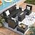 VONZOY 7 Piece Patio Furniture Set with Fire Pit Table, Outdoor Sectional Conversation Sets Black Wicker Rattan Sofa with Coffee Table for Patio Garden Backyard, 4'' Thickened Cushion Black