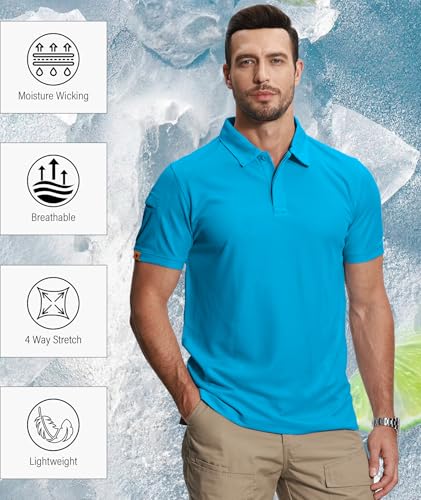 Image of ZITY 5 Pack Mens Polo Shirt Short Sleeve Sports Golf Tennis T-Shirt Moisture-Wicking Summer Shirts