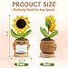 Sunflower Crochet Flower Gift - Handmade Positive Doll with Uplifting Quote - Thank You, Appreciation Gift for Teacher, Best Friend, Coworker, Women - Cute Emotional Support Decor (S3)