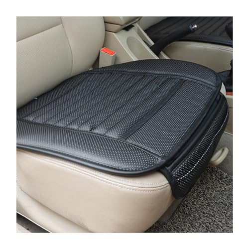 Sylvil Car Seat Bottom Cover Semi-Wrap Non-Slip Leather Car Seat Cover Comfortable Breathable Auto Front Seat Bottom Cushion with Pocket Universal Interior Car Accessories (Black)