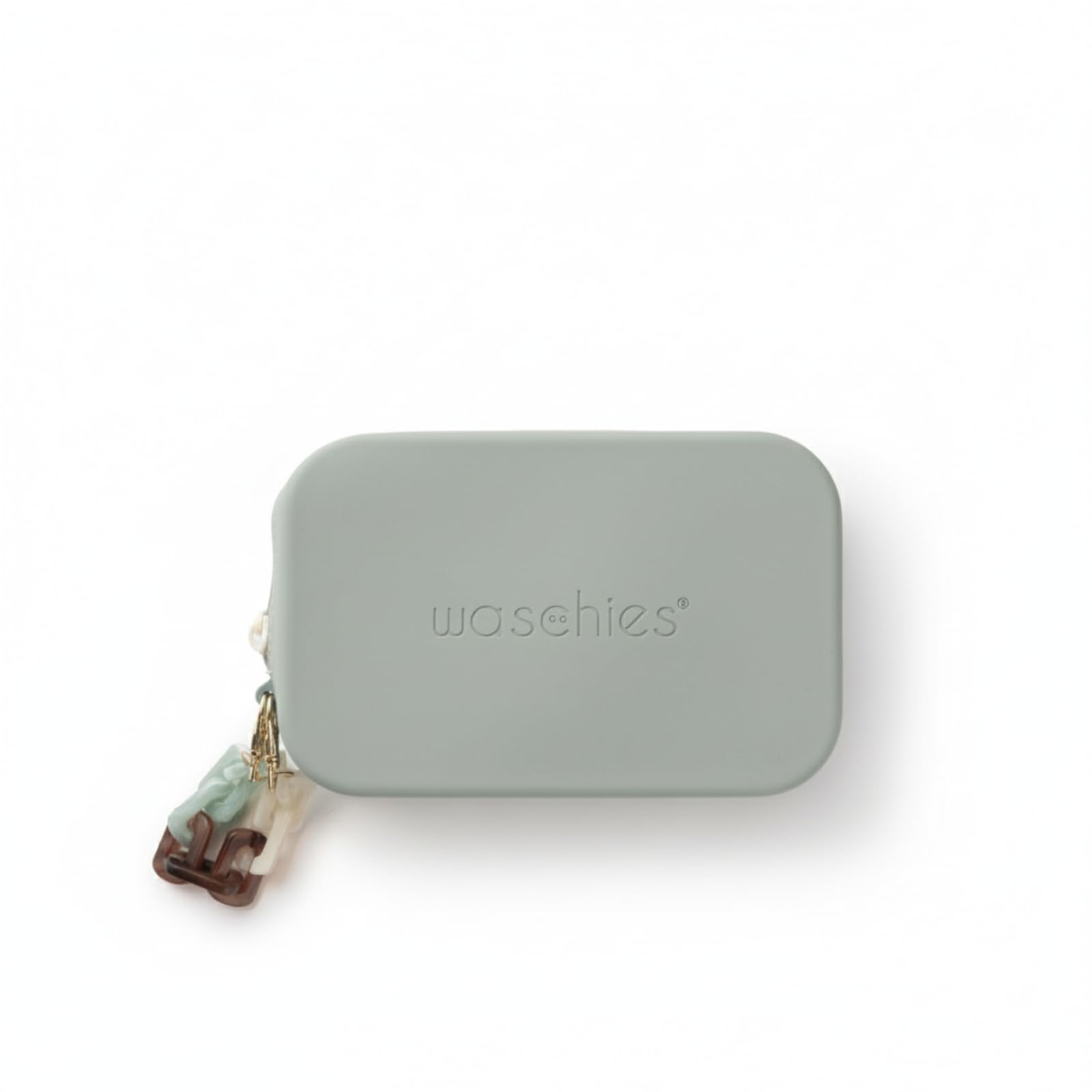 Waschies Large Travel Beauty Bag in Sage, BPA Free Silicone Toiletries Pouch, Machine Washable