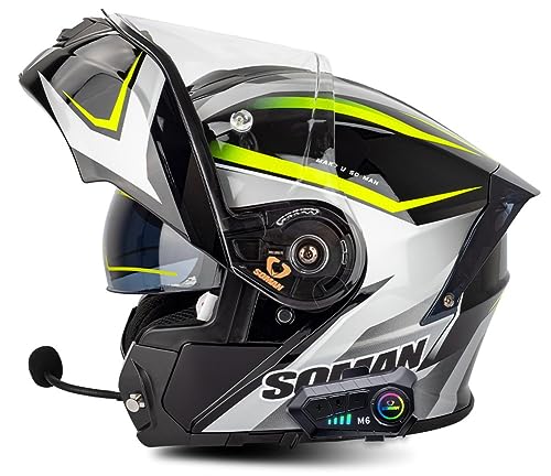 Casque moto intégré Bluetooth grand format 2XL pour homme et femme
