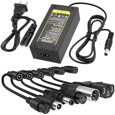 29.4V 2A Fast Charger with 7 Plugs Universal for 7S 24V 25.2V 25.6V 25.9V Lithium Battery, BOEEA Electric Scooter Li-ion Battery Charger Replacement Cover