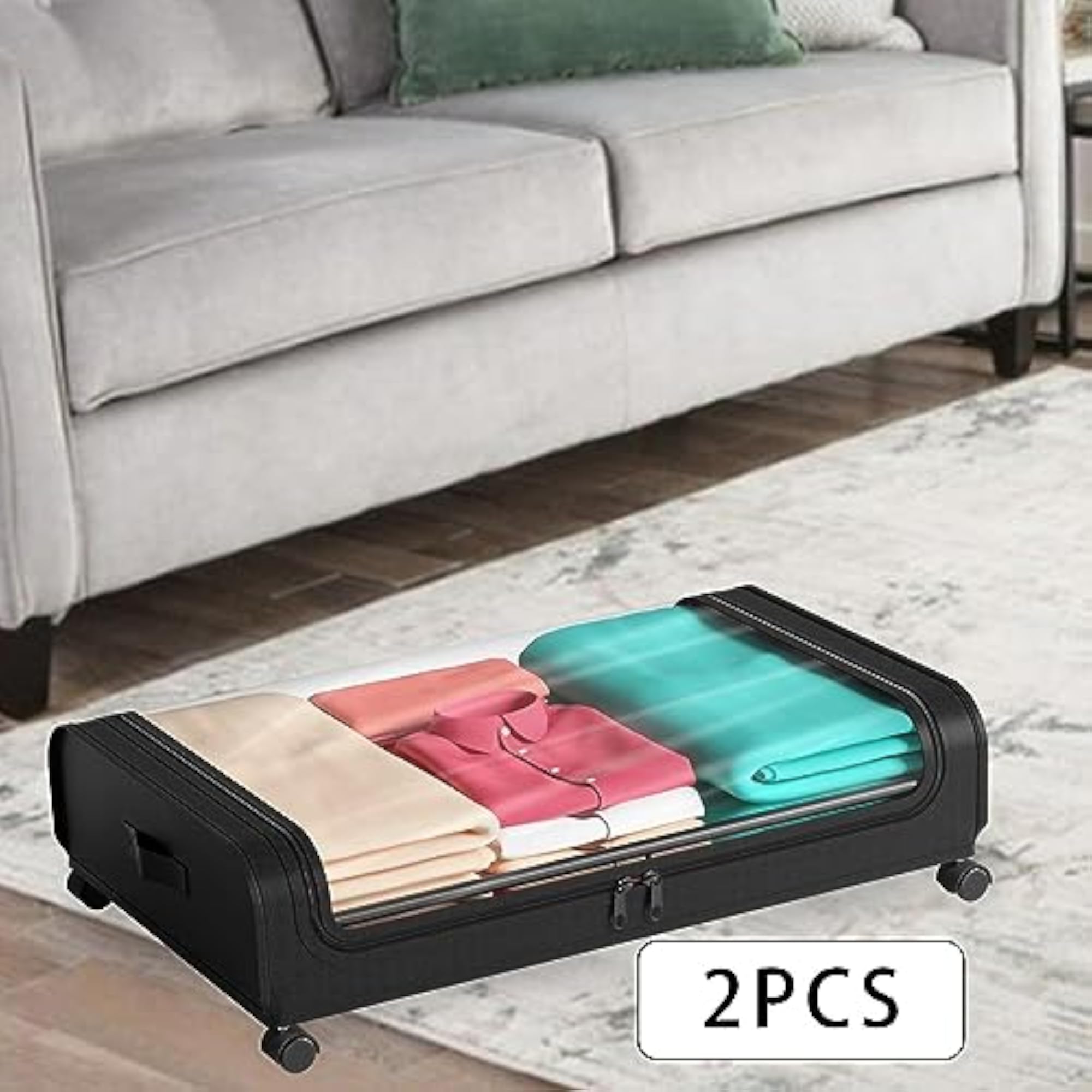 Under Bed Rolling Storage Box with Wheels