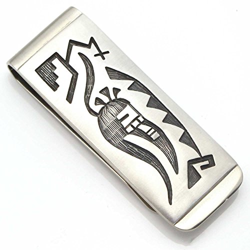 Hopi Sterling Silver Money Clip Featuring Long Hair Kachina