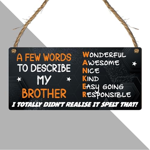 Funny Brother Gift Plaque - "Words to Describe My Brother - Image 6