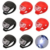 Mineup Kinderwagen Licht, 8 Stück Kinderwagenlicht Silikon, Wasserdichte LED Silikonleuchten,Kinderwagenlicht LED Mit Heller LED&3 Leuchtfunktionen,LED Kinderwagen Licht Für Kinderwagen Outdoor Jogger