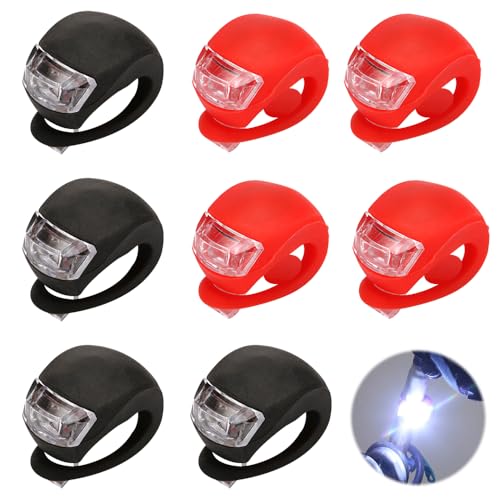 Mineup Kinderwagen Licht 8 Stück Kinderwagenlicht Silikon Wasserdichte LED Silikonleuchten Kinderwagenlicht LED Mit Heller &3 Leuchtfunktionen Kinderwagen Licht Für Kinderwage Outdoor Jogger