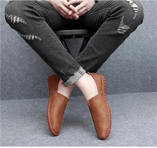 Men's Loafers Shoes Vegan Leather Stitching Details Comfortable Lightweight Slip Sole Walking Shoes3