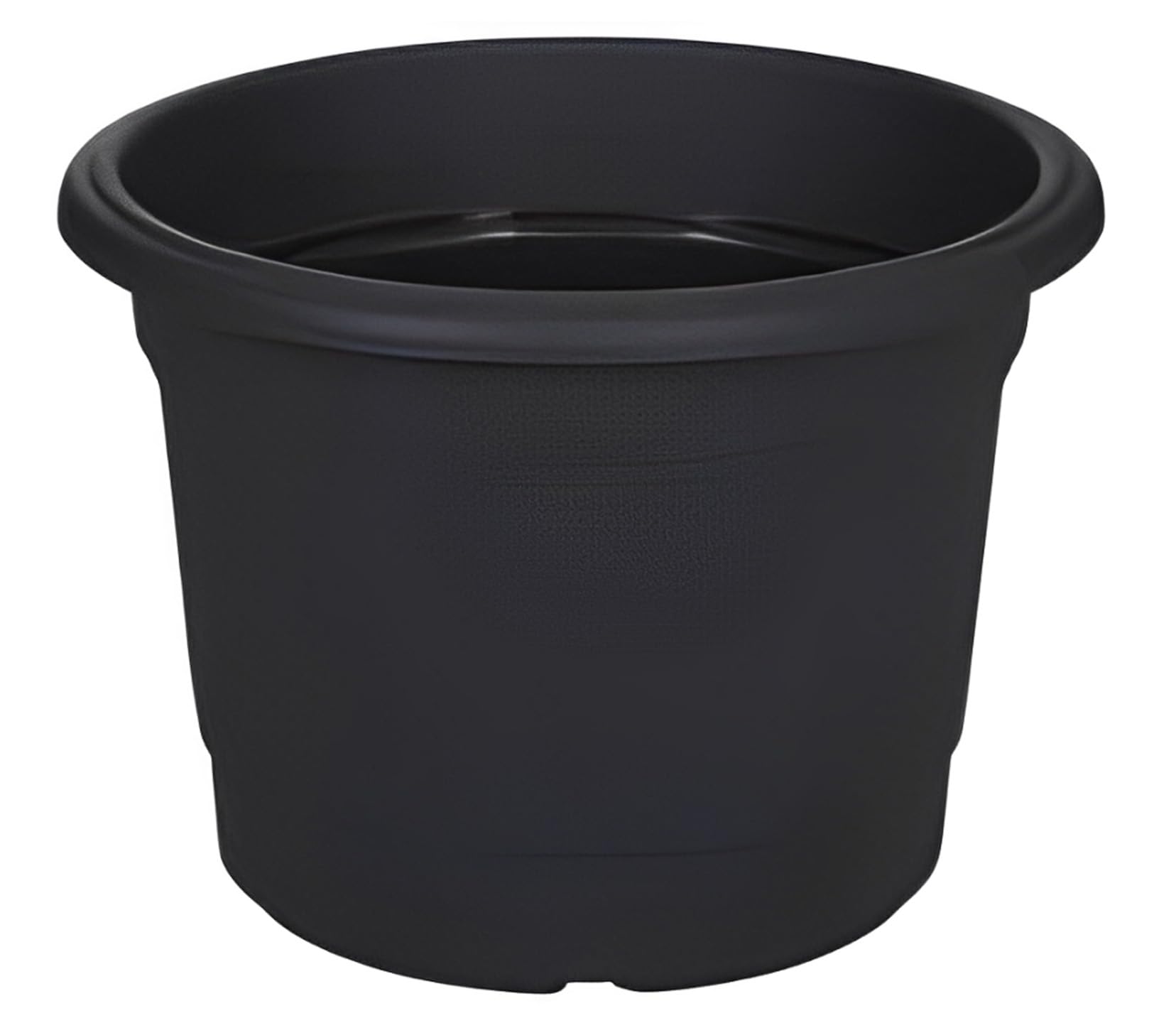 PREMZO Garden Flower Pot Round Planter Plant Milano Plastic Base Stylish Decorative Durable Home Patio Deck Office Garden Lawn Greenery 40 (BLACK)
