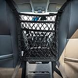 MICTUNING 3-Layer Car Mesh Organizer Storage Seat Back Cargo Net Bag Pouch for Purse Pets Luggage Barrier Children Kids